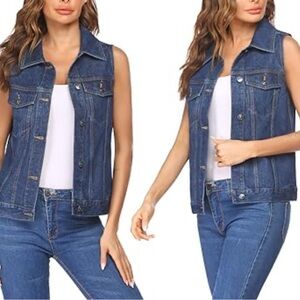 Forever 21 denim sleeveless vest size Small